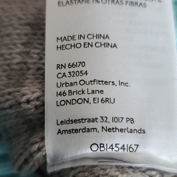 Urban Outfitters BDG Keegan LS Sweater Half-Zip Cropped Sz S Gray Blue NWT - Picture 12 of 12